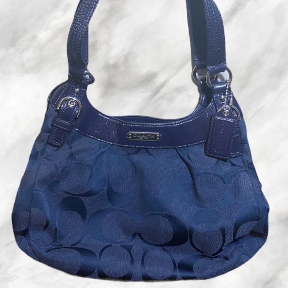 EUC Coach Monogram Canvas & Patent Leather Bag